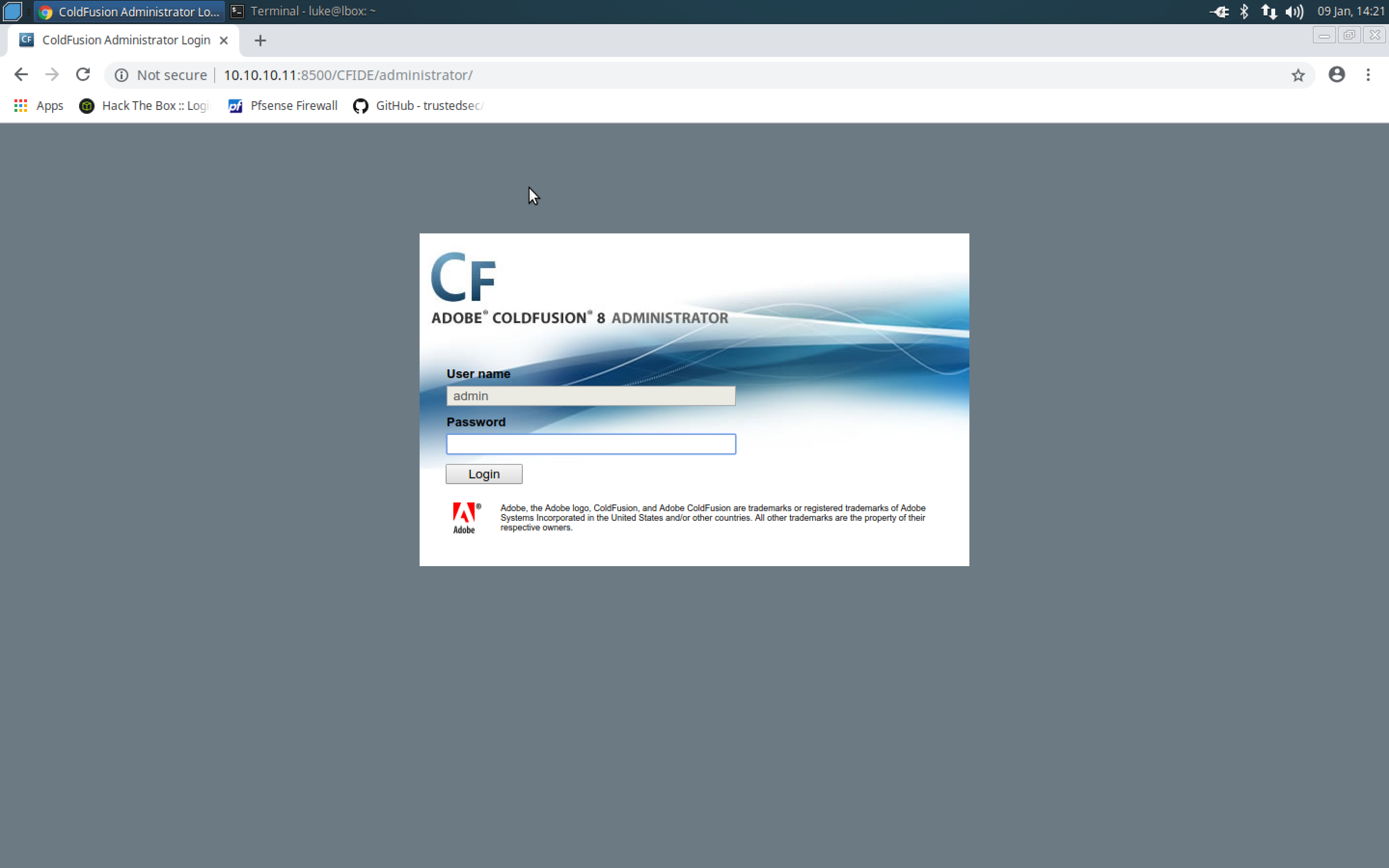 coldfusion page